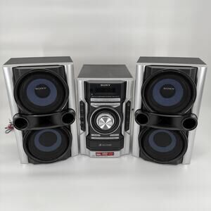 Sony MHC-EC77 3 CD Changer Mini Hi-Fi Component System W/ Speaker Pair TESTED